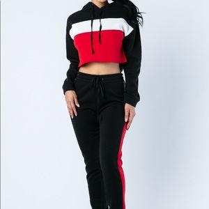 Polar fleece hoodie 2pic set